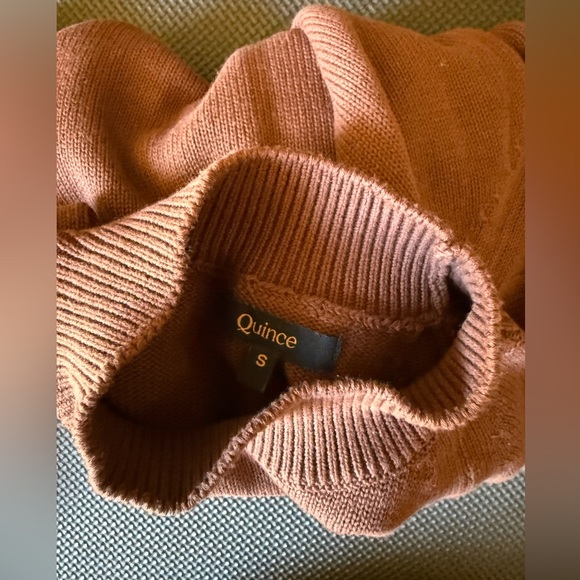 Quince Rich Brown Turtleneck Sweater - Picture 3 of 3